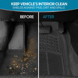 Aurovex Universal Car Floor Mats 3-Piece Set | Waterproof Anti-Slip Rubber (All-Weather)