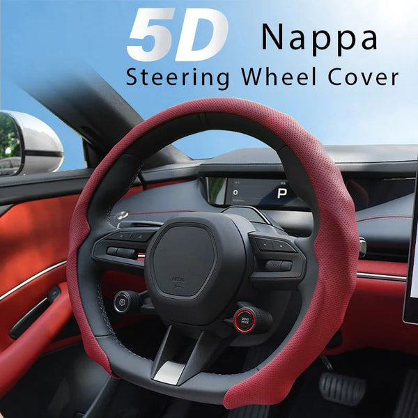 Aurovex Nappa Leather Steering Wheel Cover | Breathable, Non-Slip Grip - Image 1