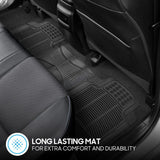 Aurovex Universal Car Floor Mats 3-Piece Set | Waterproof Anti-Slip Rubber (All-Weather)